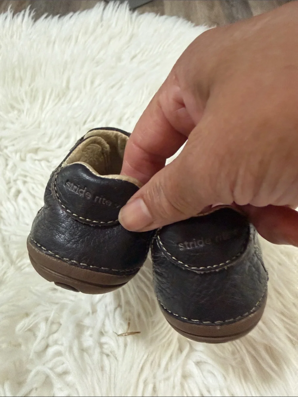 Baby Stride Rite Brown Leather Velcro Sneakers Size Size 5